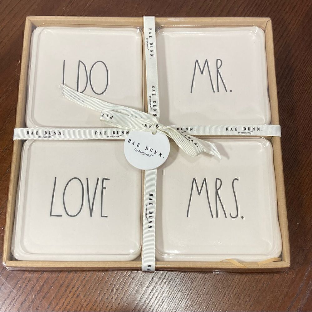 Rae Dunn artisan collection 4pc coaster set Bridal